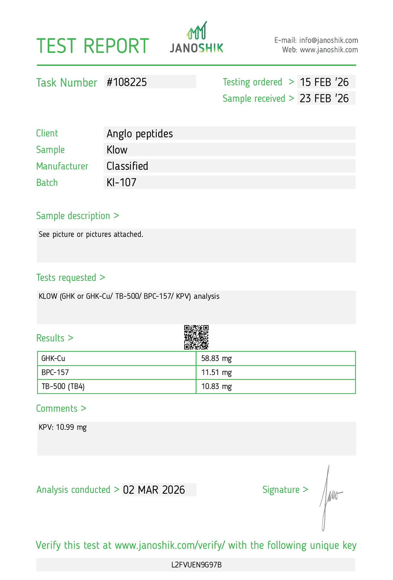 Klow Blend 80mg Vial BATCH 108 Research Peptide - Image 4